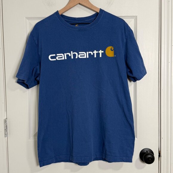 Carhartt Original Fit T-Shirt Mens Medium Blue Faded Casual Workwear - Picture 1 of 13